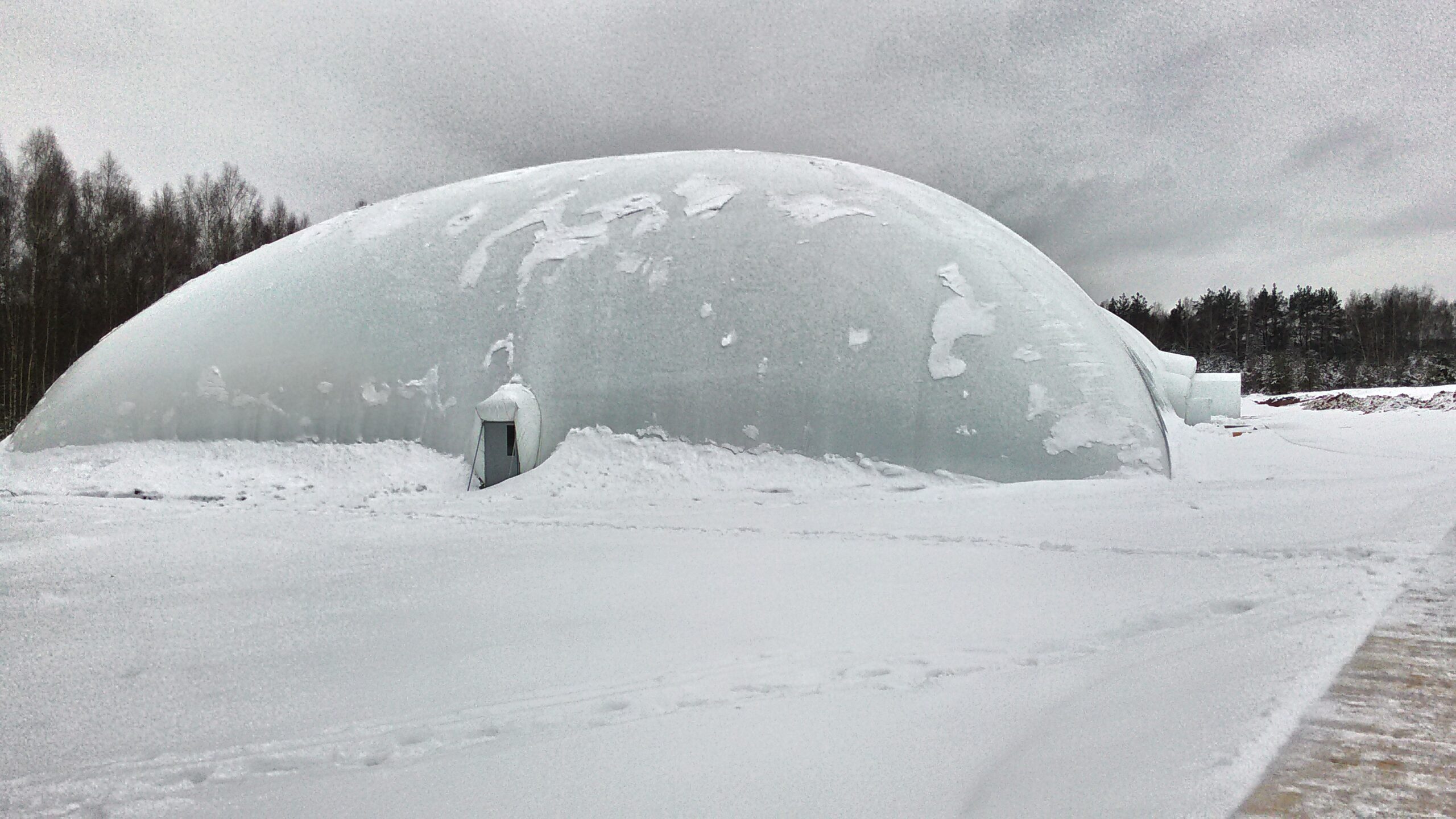 Air dome under heavy snow